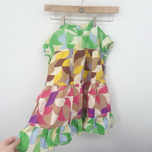 Oeuf Dress Girls 6-7 Years Cotton Linen Freesia Party Colorful Luxury Retro Tier - Picture 4 of 8